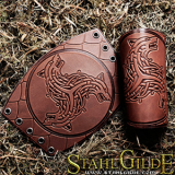 Leather cuffs Wolfs: a pair